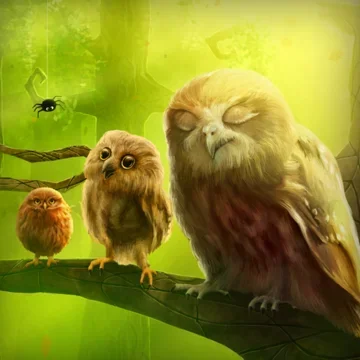 Живые обои чудо-лес с совами